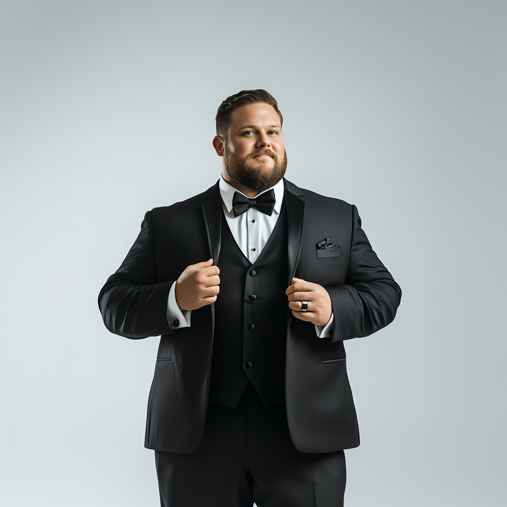 Top Selling Black Wedding Tuxedo for Big Men | Stylish Plus Size Formal Suit
