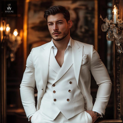White three piece suit