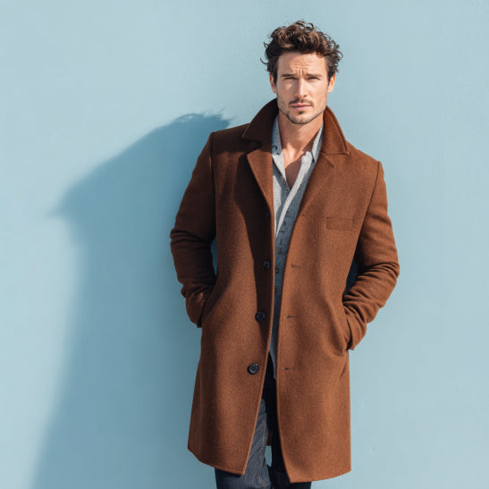 brown loang coat