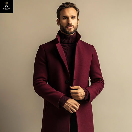 Burgundy over coat