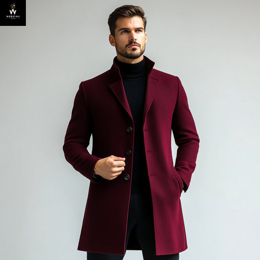Burgundy long coat