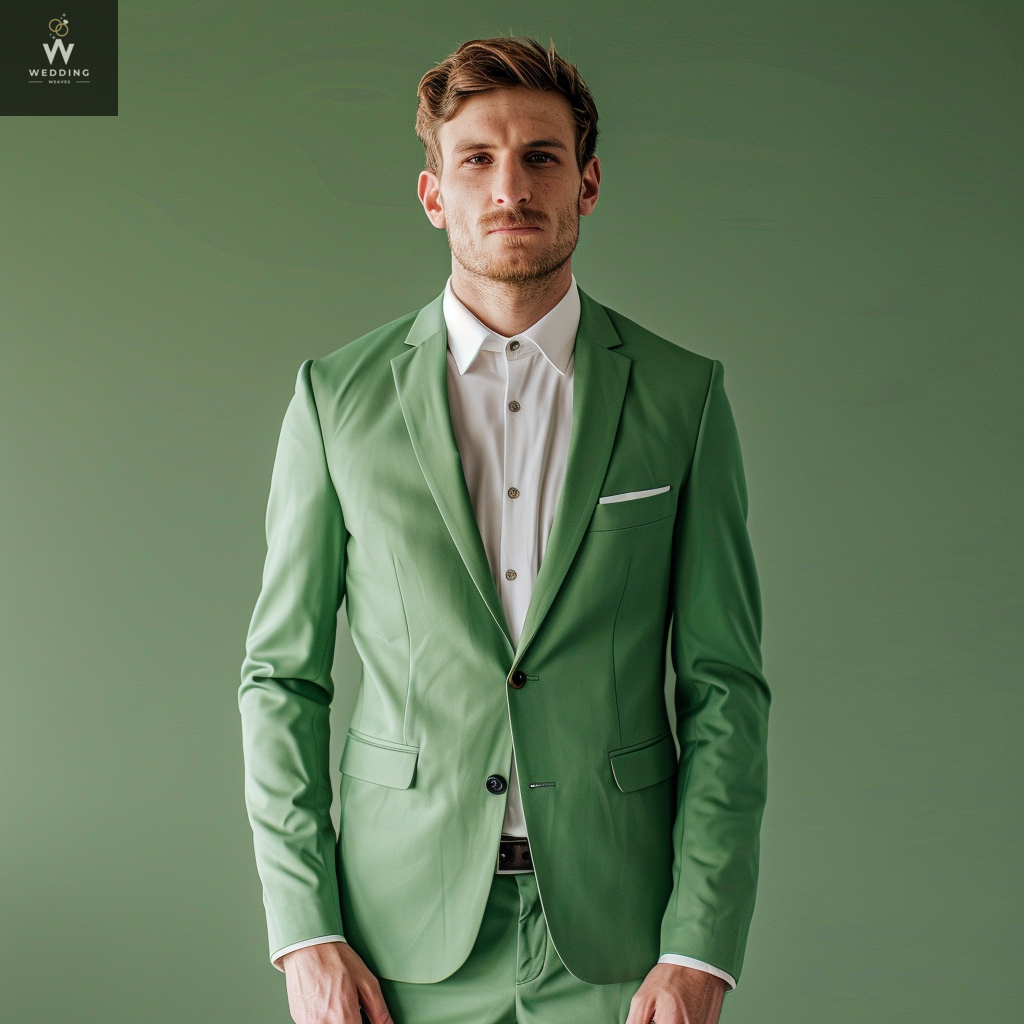 Green two piece suit