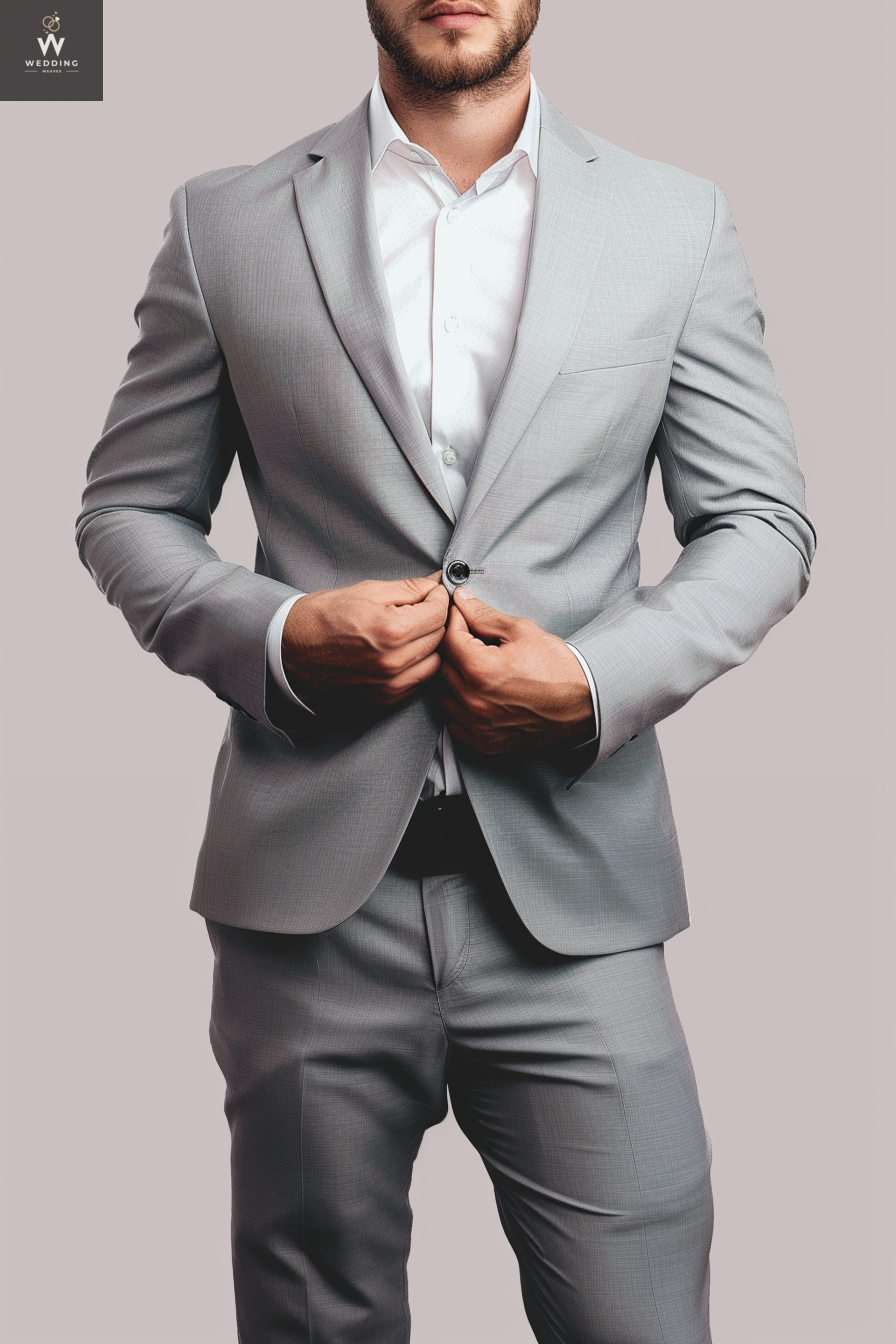 Grey two piece suit