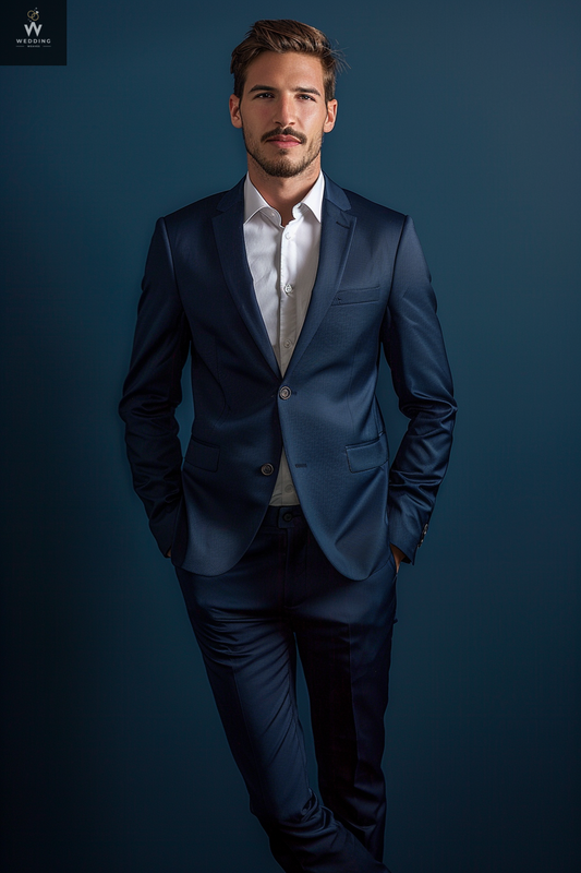 Teal blue two piece suit