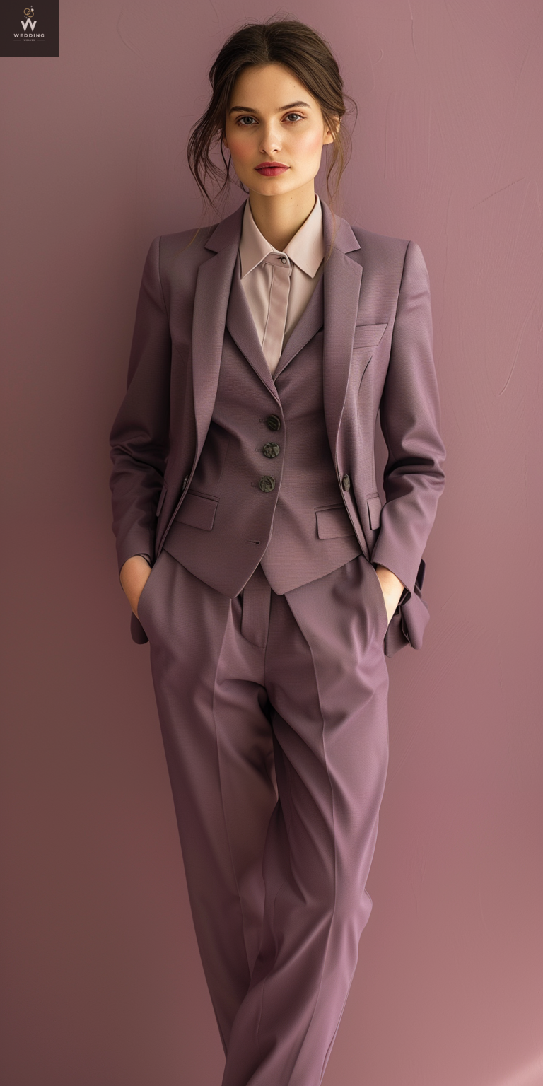 Mauve three piece suit