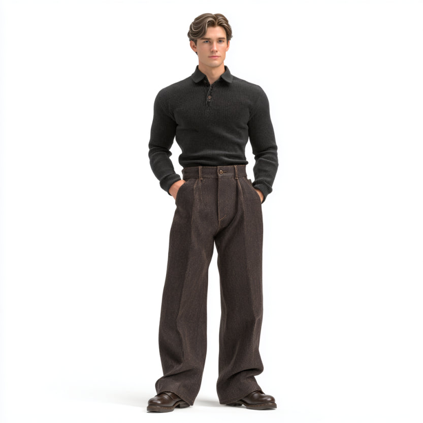 Dark brown wool pants