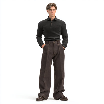 Dark brown wool pants