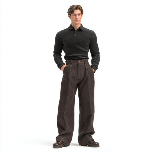 Dark brown wool pants