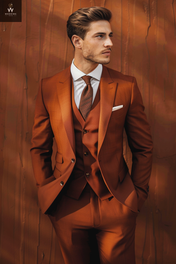Rust three piece suit