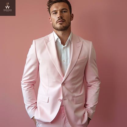 Men's Premium Bespoke Pink Two-Piece Suit | Perfect Wedding Suit for Men