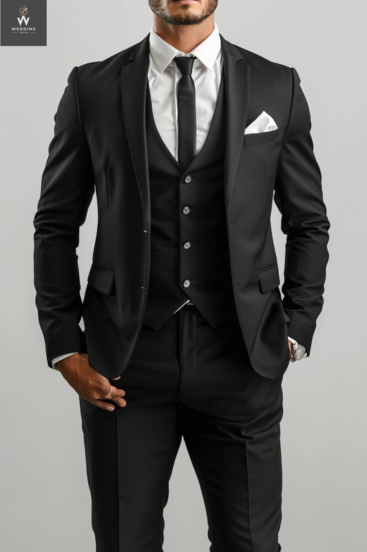 Black three piece suit