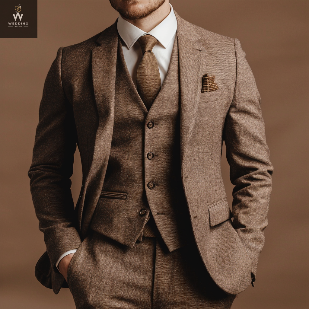 Brown three piece suit
