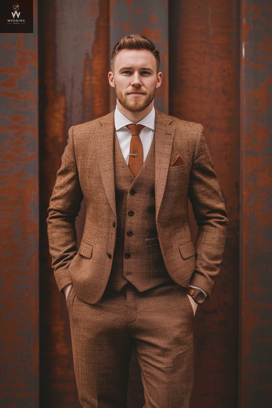 bronze three piece suit