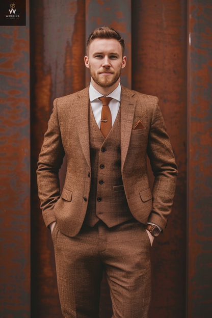 bronze three piece suit