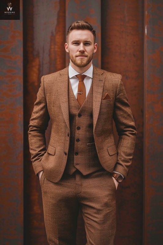 bronze three piece suit