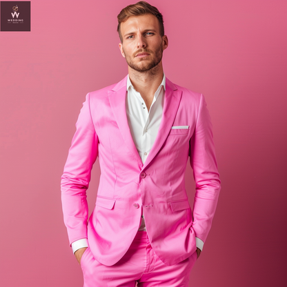 Pink two piece suit