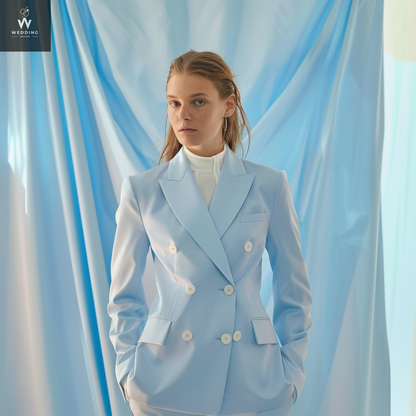 Blue Two-Piece Pant Suit for Women | Dressy Wedding & Formal Wear