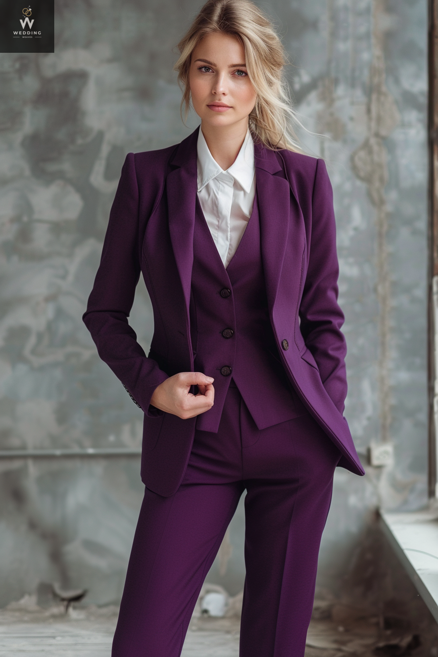 Purple three piece suit