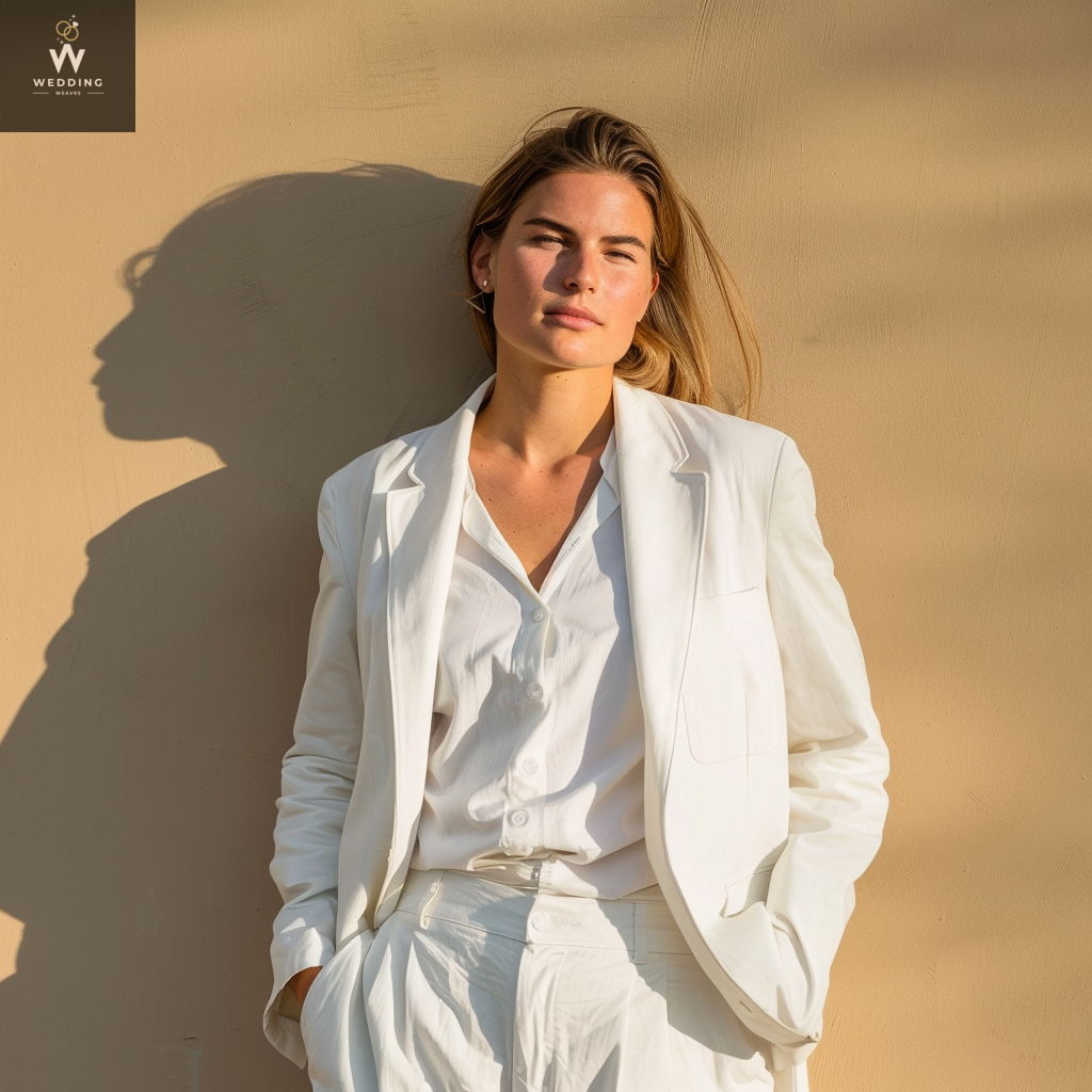 White two piece suit