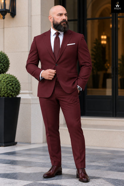 burgundy two piece