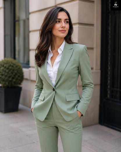 sage green suit