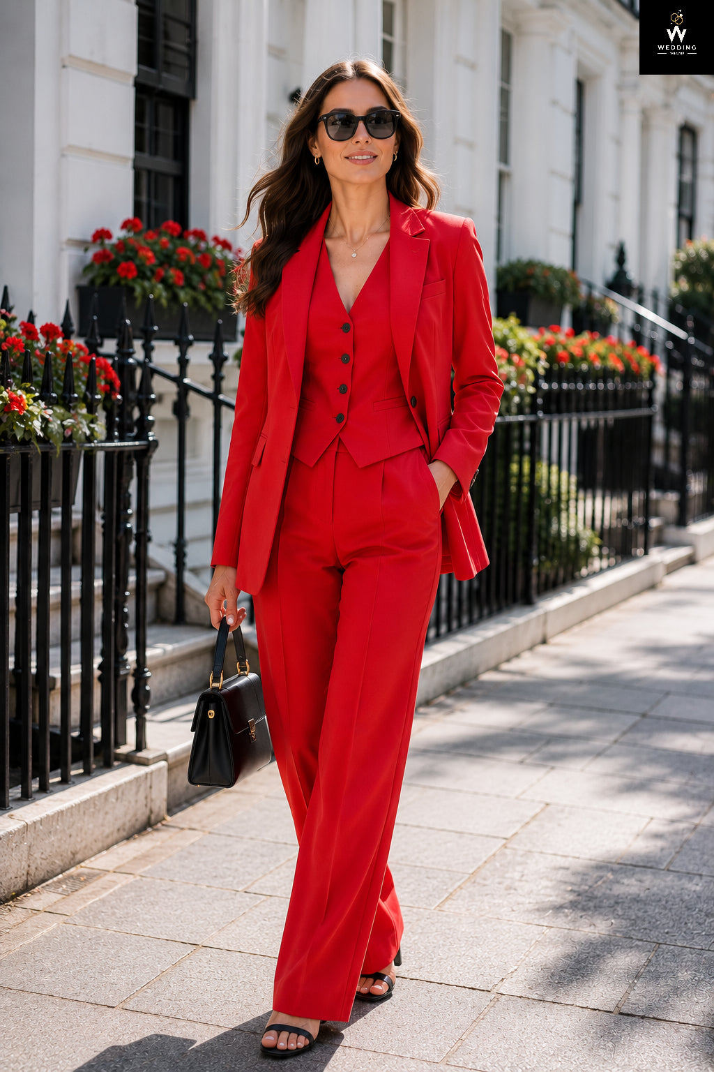 Women's Red 3 Piece Suit