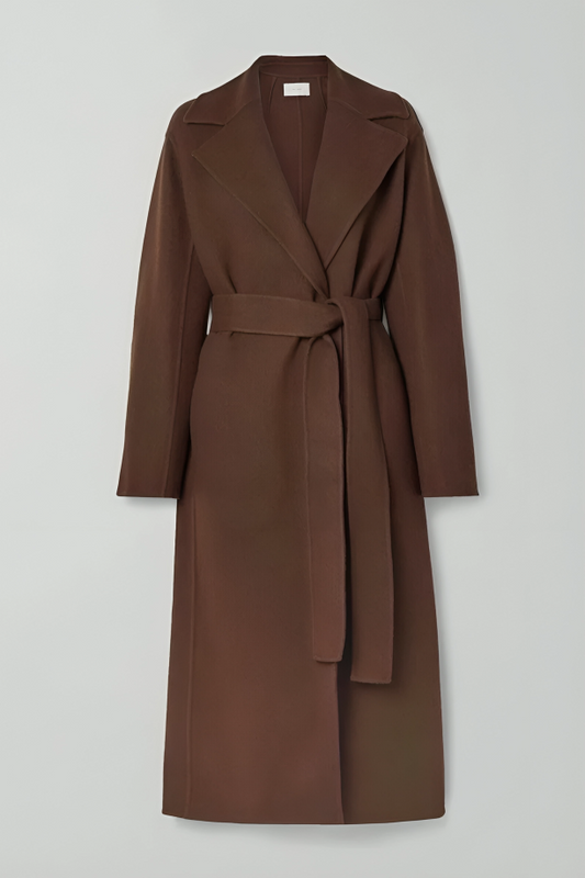 Handmade Brown Wool Long Trench Coat for Women – Stylish Winter Outerwear for Business & Casual Wear