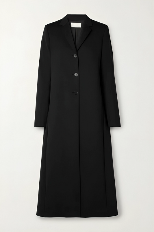 Elegant Handmade Black Wool Long Trench Coat for Women - Perfect for Winter, Business, and Casual Wear