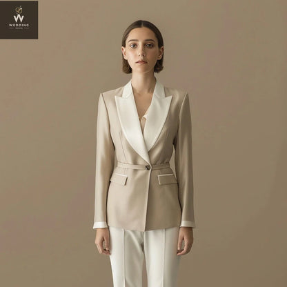 beige tuxedo dress Toulouse Beige Suit DanielReCollection