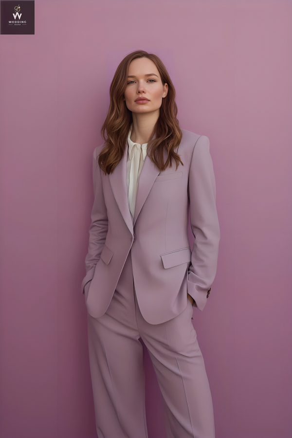 Women's Mauve 2-Piece Suit - Elegant Wedding Suit Set & Tailored Fit