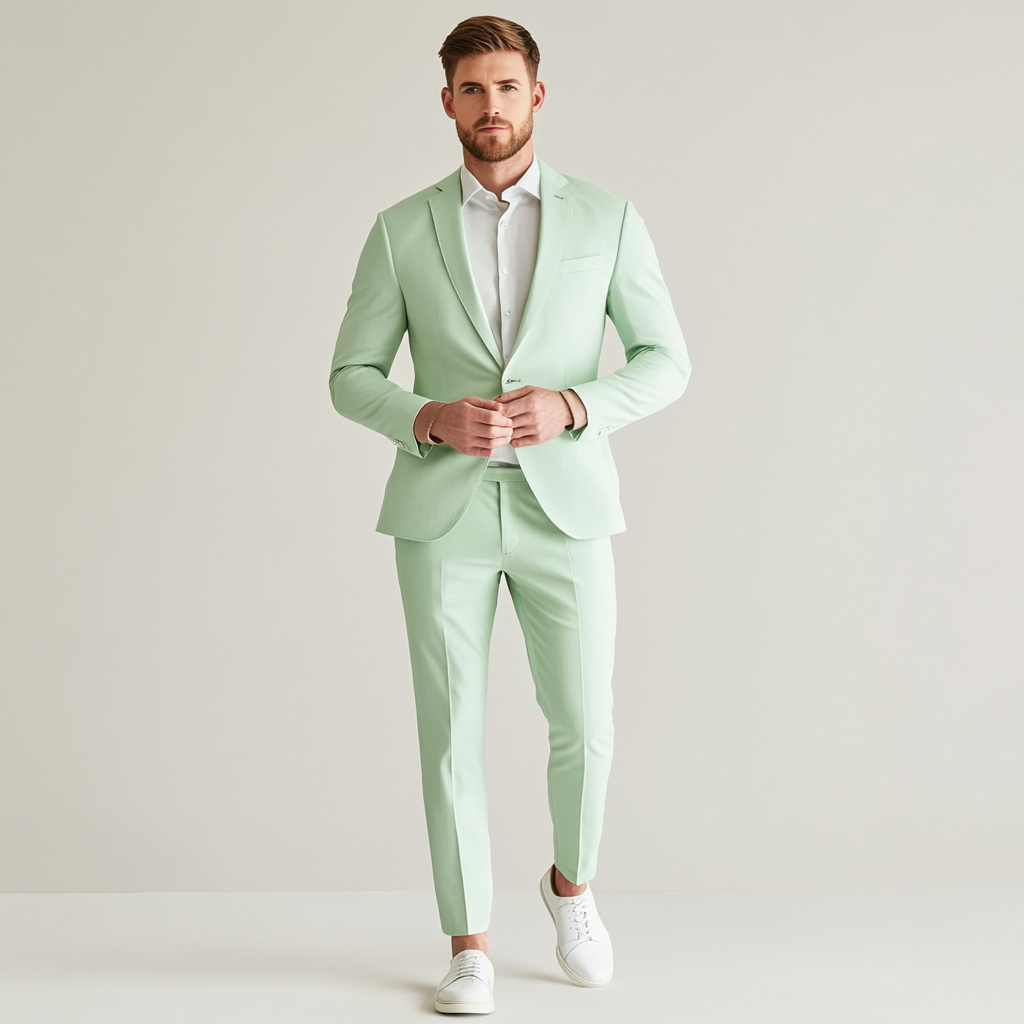 Sage green two piece suit