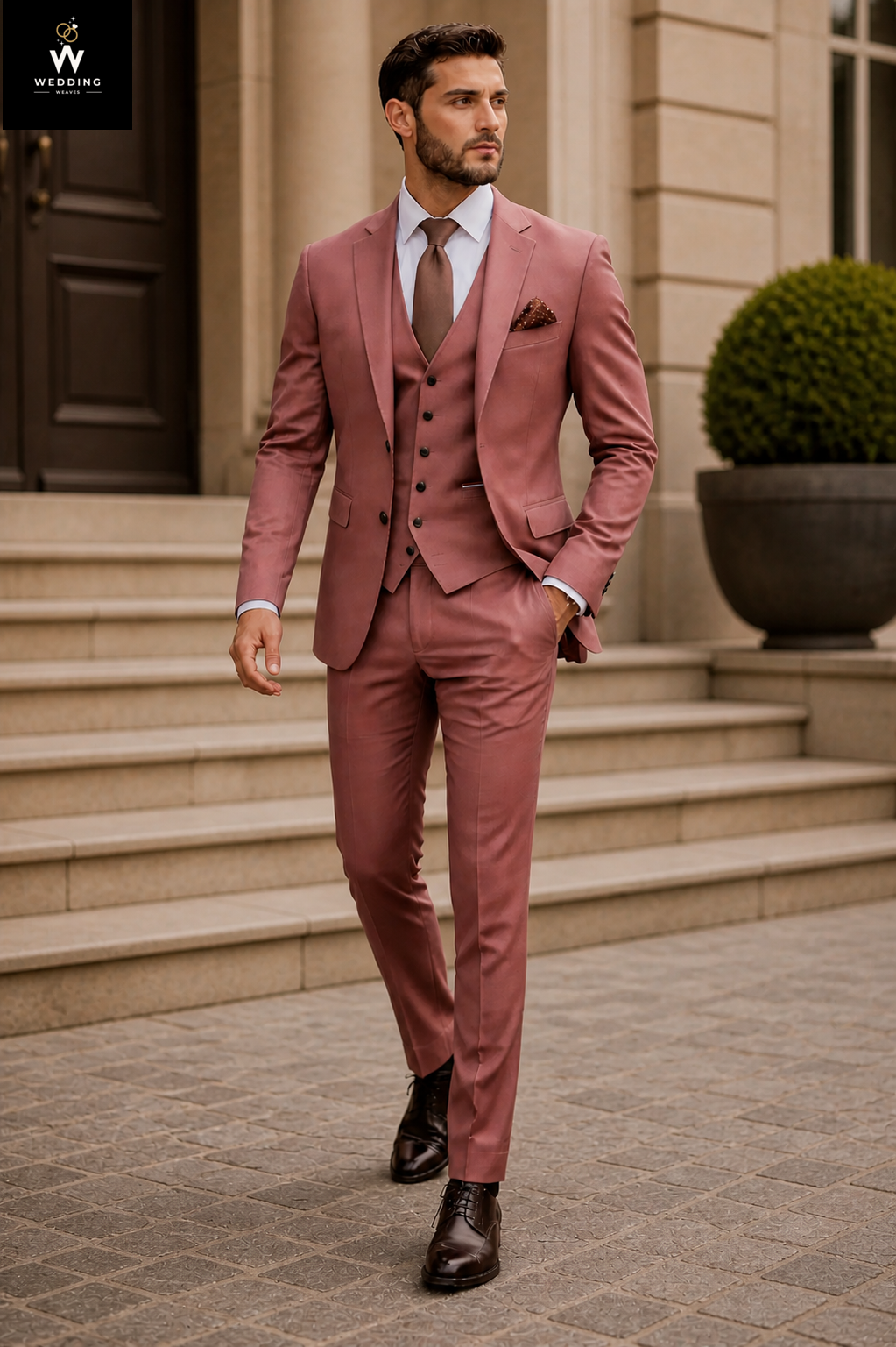 Dusty Rose Three Piece Suit