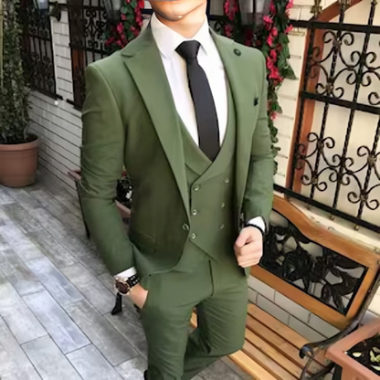 Green Three-Piece Men's Suit for Wedding, Engagement, Prom Attire 50 / 30 Green Three-Piece Men's Suit for Wedding, Engagement, Prom Attire 50 / 30