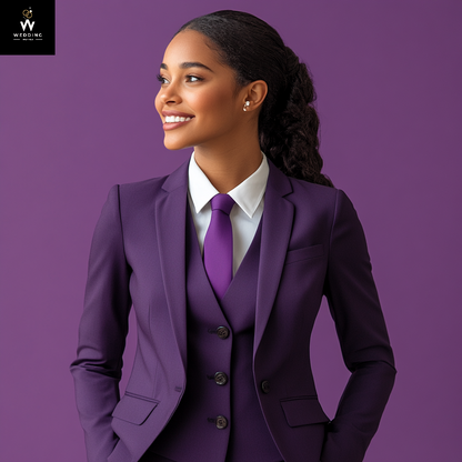 Purple three piece suit